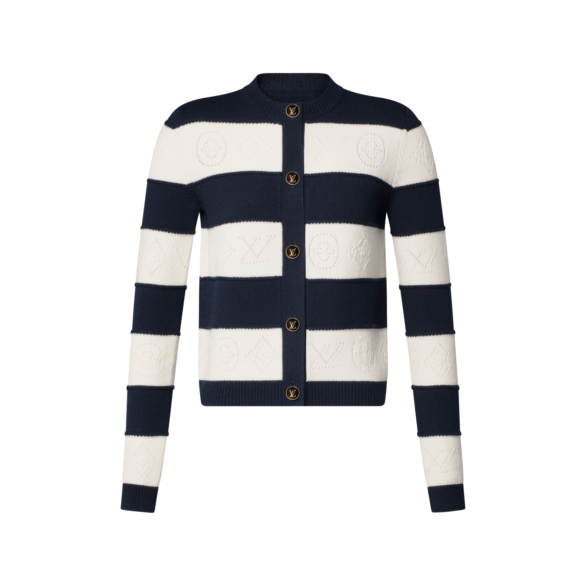 Openwork Striped Knit Cardigan - Ready-to-Wear | LOUIS VUITTON